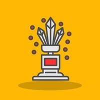 Crystals Filled Shadow Icon vector