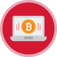 Bitcoin Mining Flat Multi Circle Icon vector