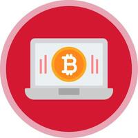 Bitcoin Mining Flat Multi Circle Icon vector