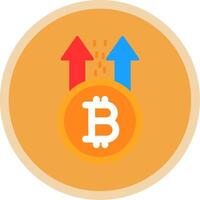 Bitcoin Rise Flat Multi Circle Icon vector