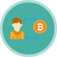Bitcoin Trading Flat Multi Circle Icon vector