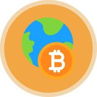 Bitcoin World Flat Multi Circle Icon vector