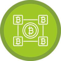 Bitcoin Blocks Line Multi Circle Icon vector