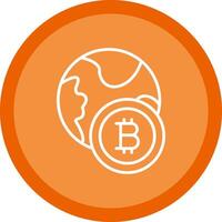 Bitcoin World Line Multi Circle Icon vector