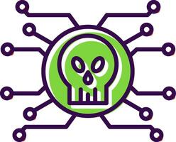 Cyber Attack filled Design Icon vector