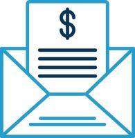 Mailing Lists Line Blue Two Color Icon vector
