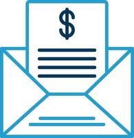 Mailing Lists Line Blue Two Color Icon vector