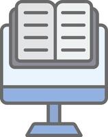 OnLine Filled Light Learning Line Filled Light Icon vector