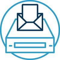 Project Inbox Line Blue Two Color Icon vector