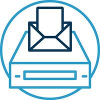 Project Inbox Line Blue Two Color Icon vector