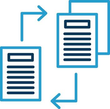archivos intercambiar línea azul dos color icono vector