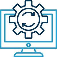 Data Processing Line Blue Two Color Icon vector