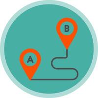 Route Planning Flat Multi Circle Icon vector