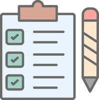 Checklist Line Filled Light Icon vector