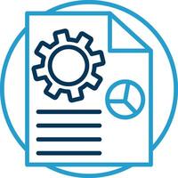 Content Production Line Blue Two Color Icon vector