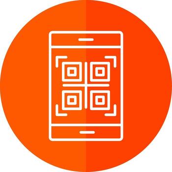qr código línea rojo circulo icono vector