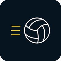 Volley Ball Line Red Circle Icon vector