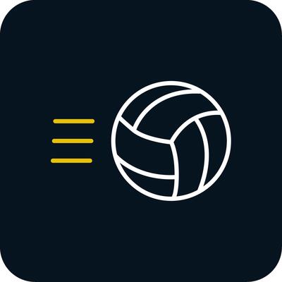 Volley Ball Line Red Circle Icon
