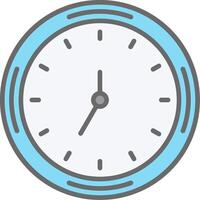 Clock Line Filled Light Icon vector