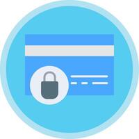 Locked Card Flat Multi Circle Icon vector