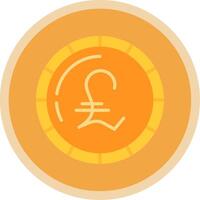 Pound Coin Flat Multi Circle Icon vector