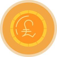 Pound Coin Flat Multi Circle Icon vector