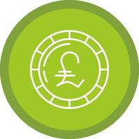 Pound Coin Line Multi Circle Icon vector