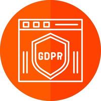 Gdpr Line Red Circle Icon vector