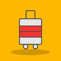 Luggage Filled Shadow Icon vector