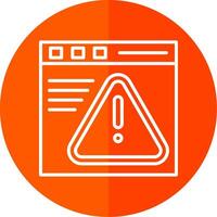 Warning Browser Line Red Circle Icon vector