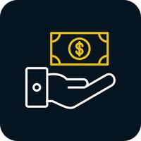 Receive Money Line Red Circle Icon vector