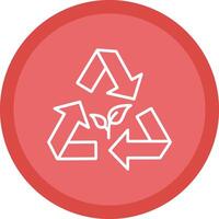 reciclaje línea multi circulo icono vector