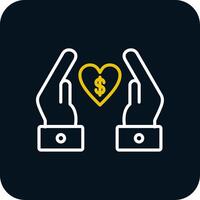Chrity Donation Line Red Circle Icon vector