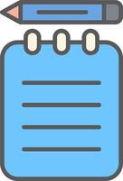 Notepad Line Filled Light Icon vector