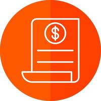 Pay Bill Line Red Circle Icon vector
