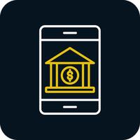 Banking App Line Red Circle Icon vector