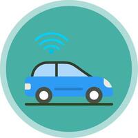 Smart Car Flat Multi Circle Icon vector