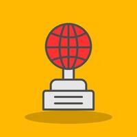 Globe Filled Shadow Icon vector