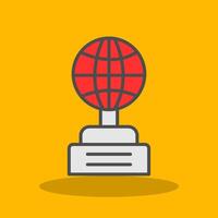 Globe Filled Shadow Icon vector