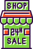 24 Hour Sale filled Design Icon vector