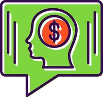 Money Idea Chat filled Design Icon vector