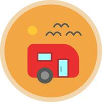 Trailer park Flat Multi Circle Icon vector