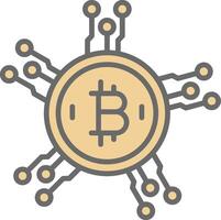 Bitcoin Network Line Filled Light Icon vector