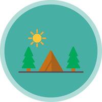 Camping Flat Multi Circle Icon vector