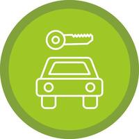 Car Rental Line Multi Circle Icon vector