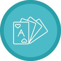 Card Deck Line Multi Circle Icon vector