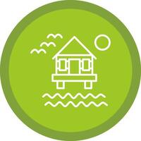 Beach Villa Line Multi Circle Icon vector