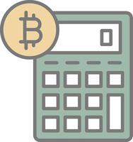 Bitcoin Calculator Line Filled Light Icon vector