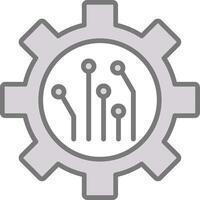 Mining Technology Line Filled Light Icon vector