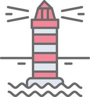 Lighthouse Line Filled Light Icon vector
